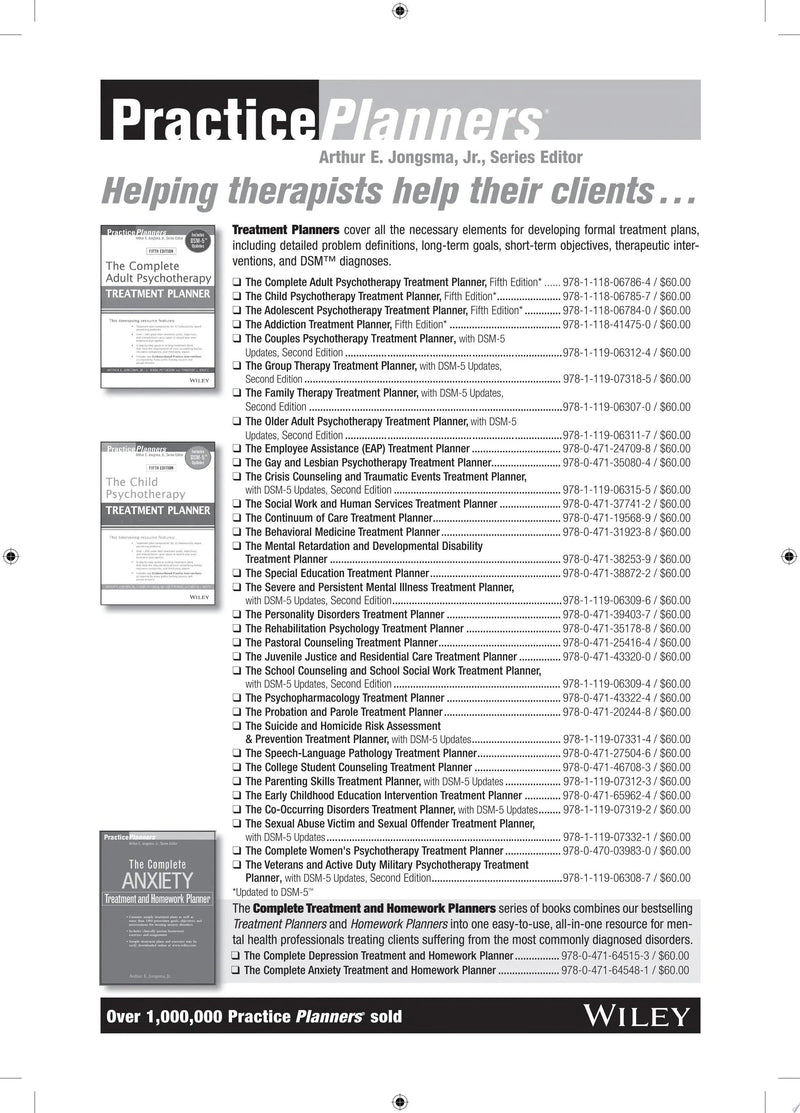 The Co-Occurring Disorders Treatment Planner, with DSM-5 Updates by David J. Berghuis 1st Edition ISBN 9781119073192