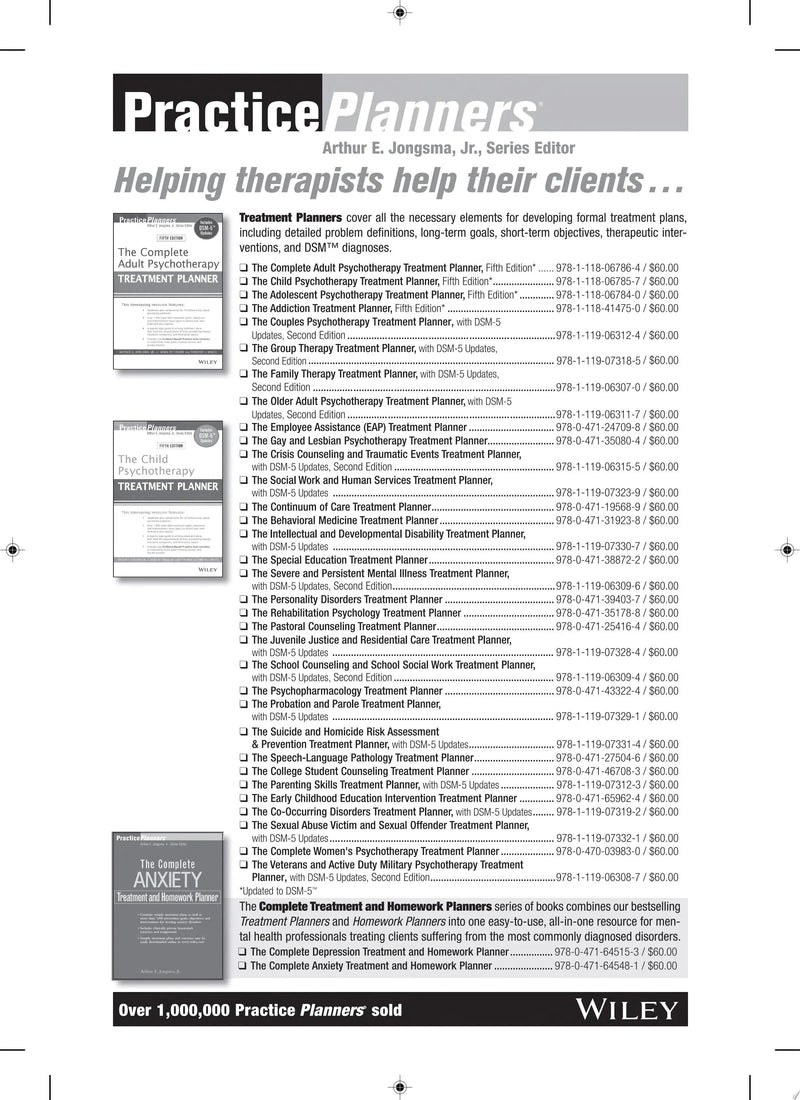The Intellectual and Developmental Disability Treatment Planner, with DSM 5 Updates by David J. Berghuis 1st Edition ISBN 9781119073307