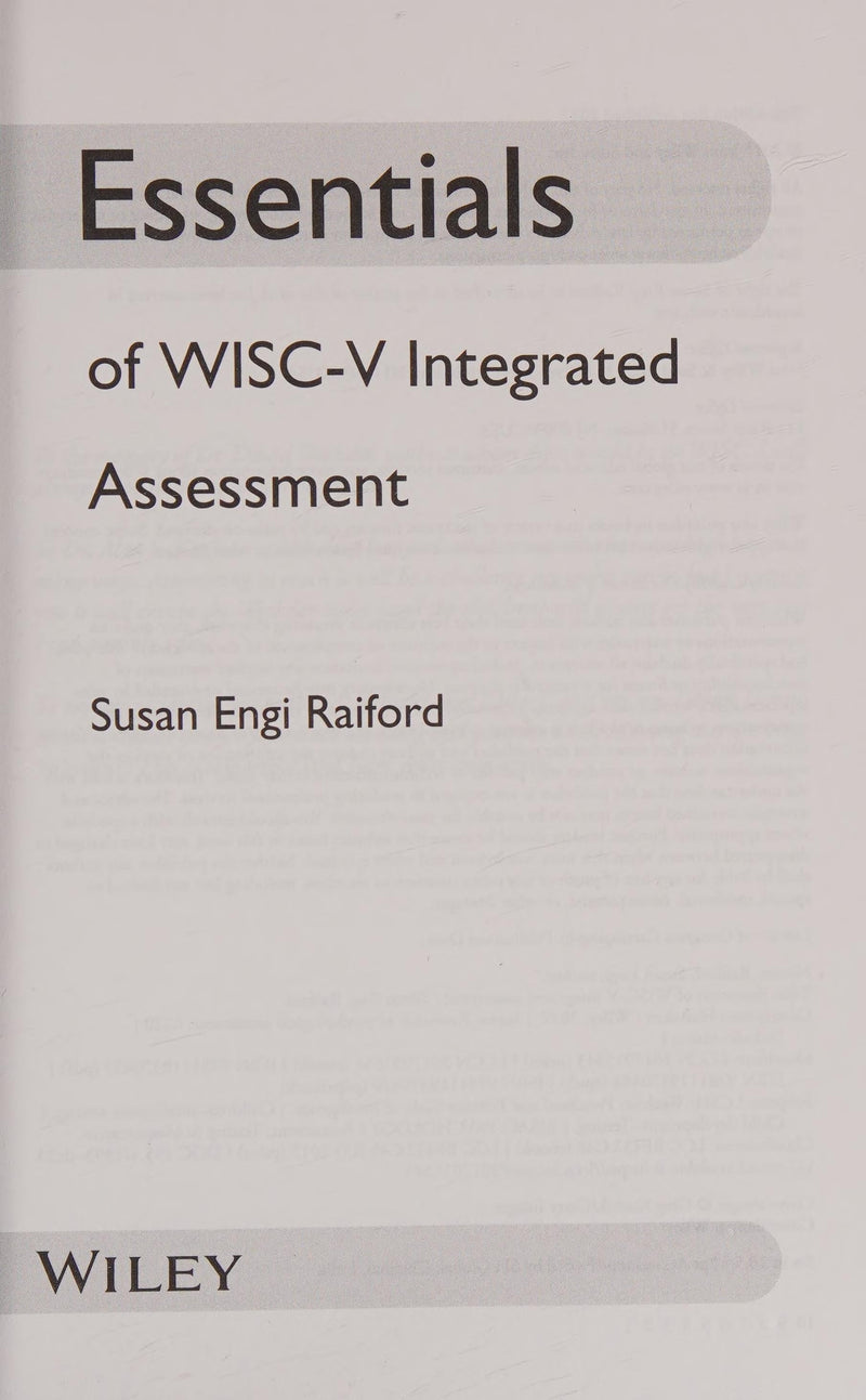 Essentials of WISC-V Integrated Assessment 1st Edition