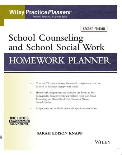 School Counseling and Social Work Homework Planner (W/ Download) by Sarah Edison Knapp ISBN: 978-1119384762