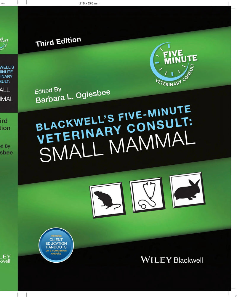 Blackwell's Five-Minute Veterinary Consult Small Mammal by Barbara L. Oglesbee 3rd Edition ISBN 9781119456520