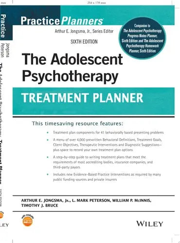 The Adolescent Psychotherapy Treatment Planner by Arthur E. Jongsma ISBN: 978-1119886884
