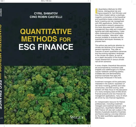 Quantitative Methods for ESG Finance by Cyril Shmatov ISBN: 978-1119903802