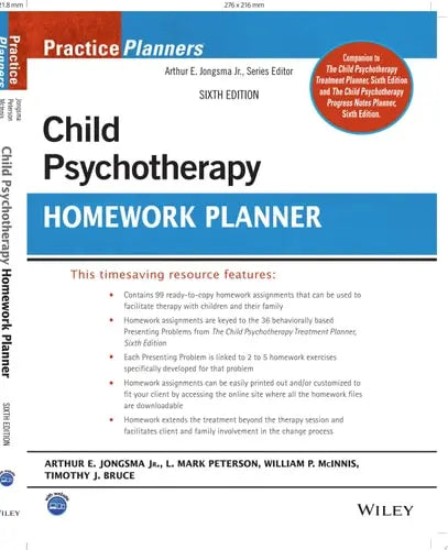 Child Psychotherapy Homework Planner by Arthur E. Jongsma ISBN: 978-1119981619