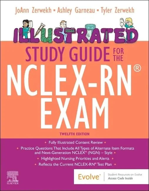 Illustrated Study Guide for the NCLEX-RN® Exam by JoAnn Zerwekh 12th Edition ISBN 9780443250026