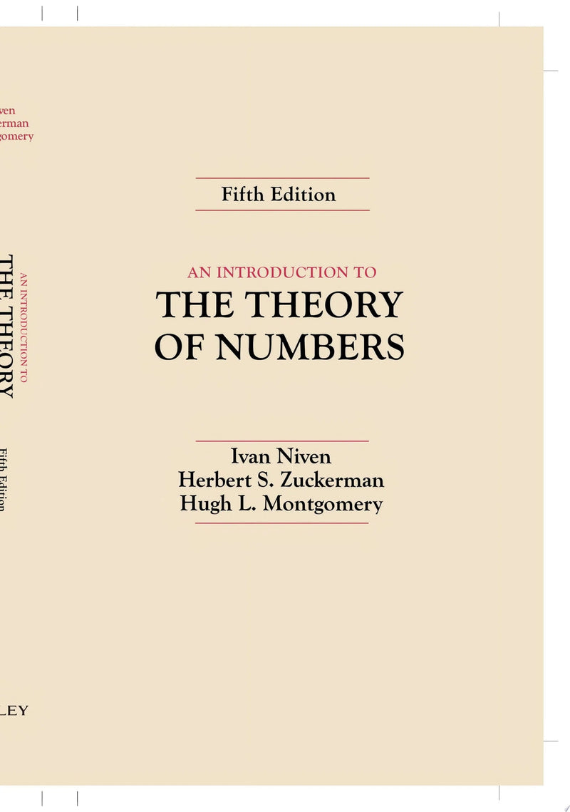 An Introduction to the Theory of Numbers by Ivan Niven 5th Edition ISBN 9780471625469