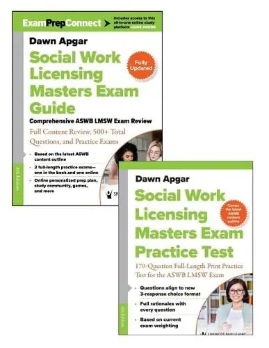 Social Work Licensing Masters Exam Guide and Additional Print Practice Test Set by Apgar PhD  LSW  ACSW 4th Edition ISBN 9780826147479