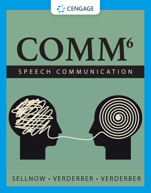 COMM by Deanna D. Sellnow 6th Edition